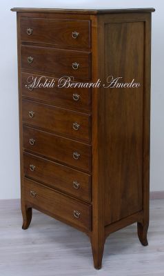Cassettiera settimanale in legno massello di noce stile classico asolano veneto